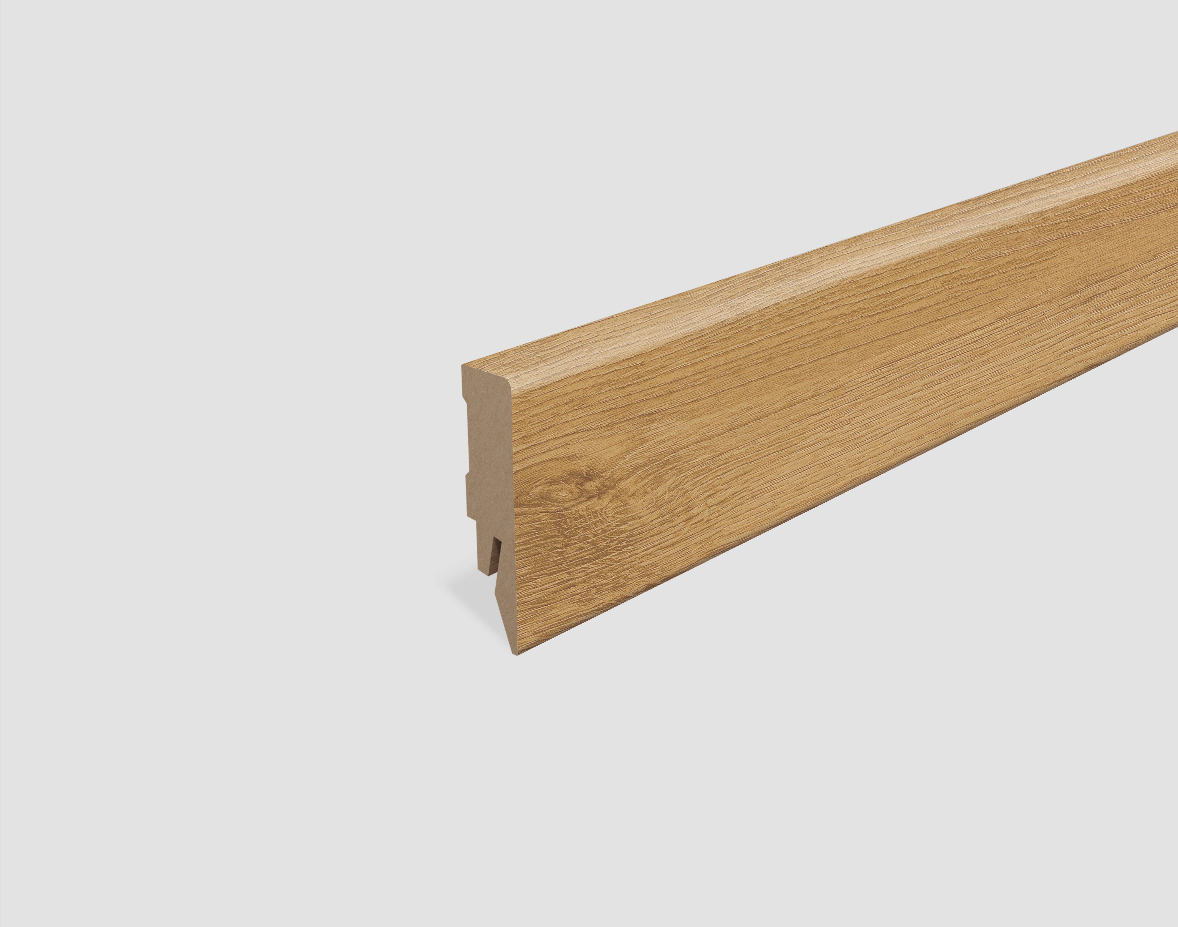 EGGER Sockelleiste Eiche braun L633, L: 240 cm, H: 5.8 cm, 1-St., 2,40m; neues kubisches Profil; passend zu Fußboden Nord Eiche natur