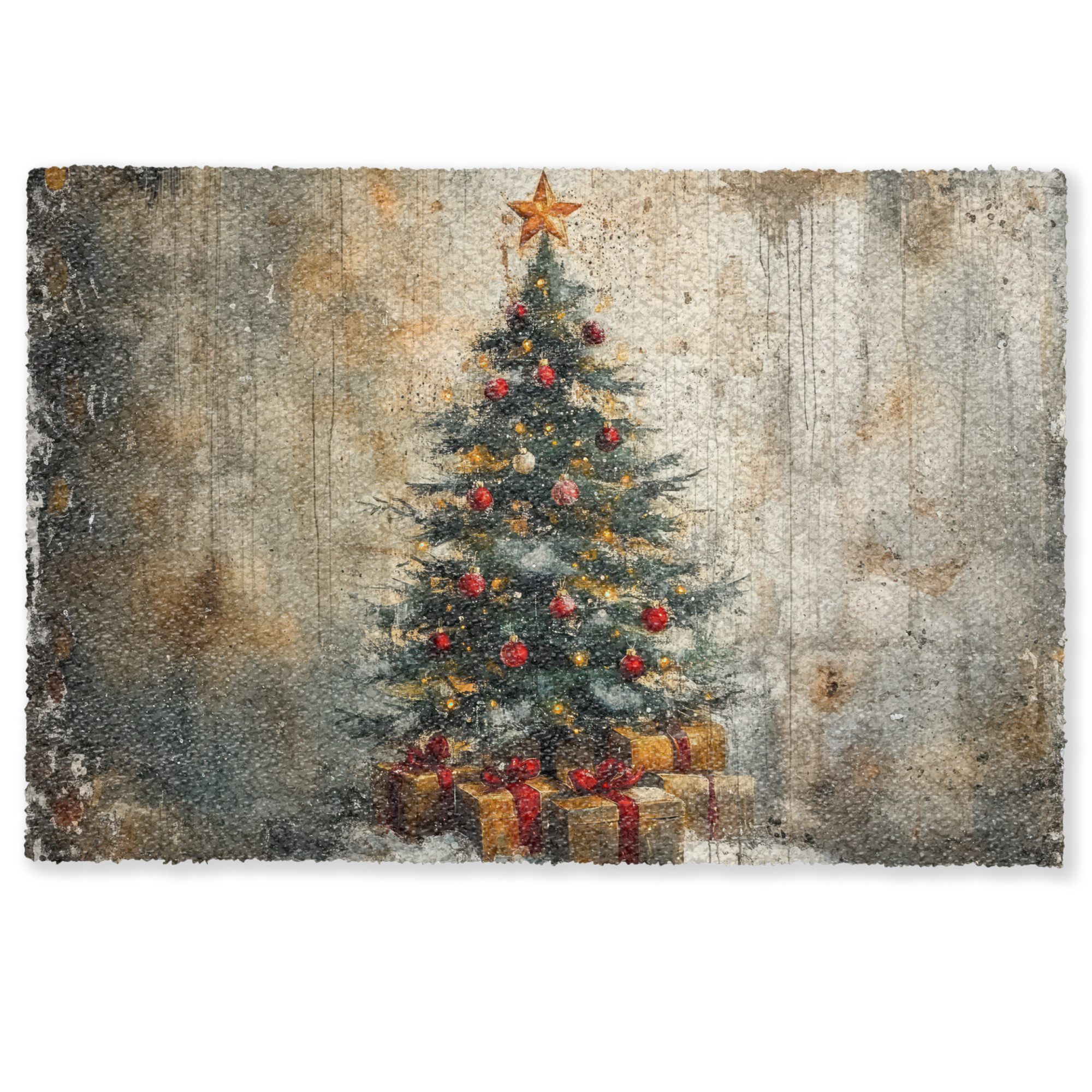 MuchoWow Fußmatte Weihnachtsbaum - Vintage - günstig online kaufen