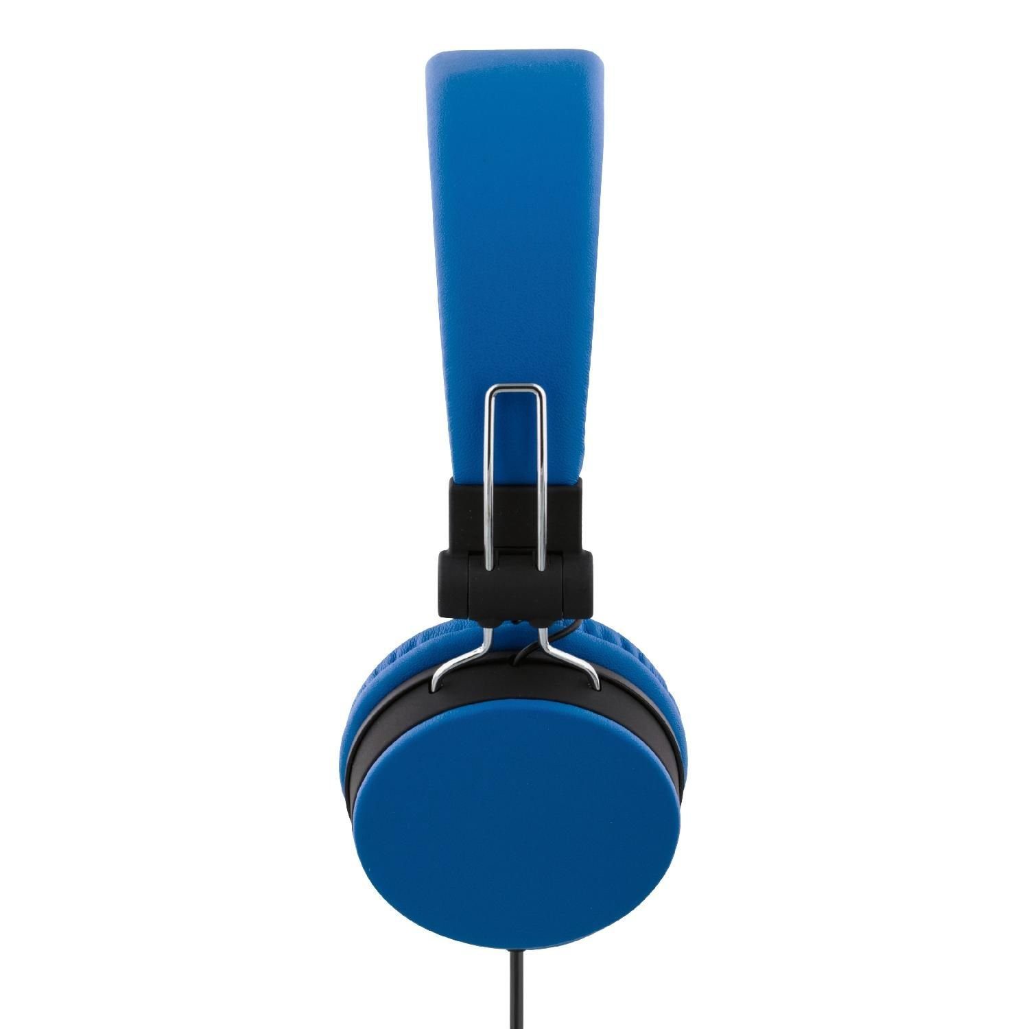 Headset, 3.5mm On-Ear-Kopfhörer Ohrpolster inkl. Kopfhörer 1,2m faltbares 5 Kabel Jahre dunkelblau, Herstellergarantie) Klinkenanschluss STREETZ Mikrofon, (integriertes