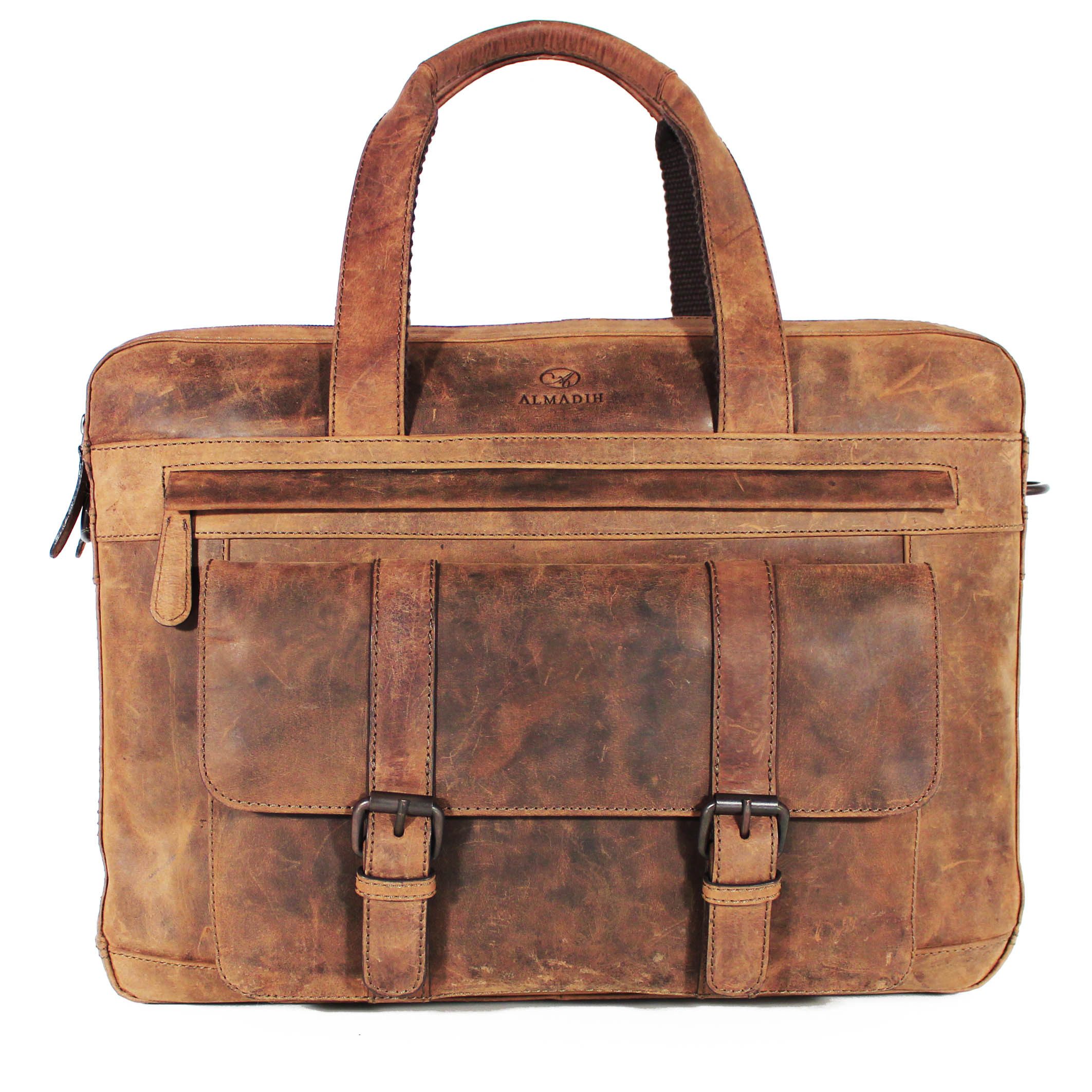 ALMADIH Businesstasche Herren 17 Zoll Laptoptasche Braun Vinatge - Leder Ak günstig online kaufen