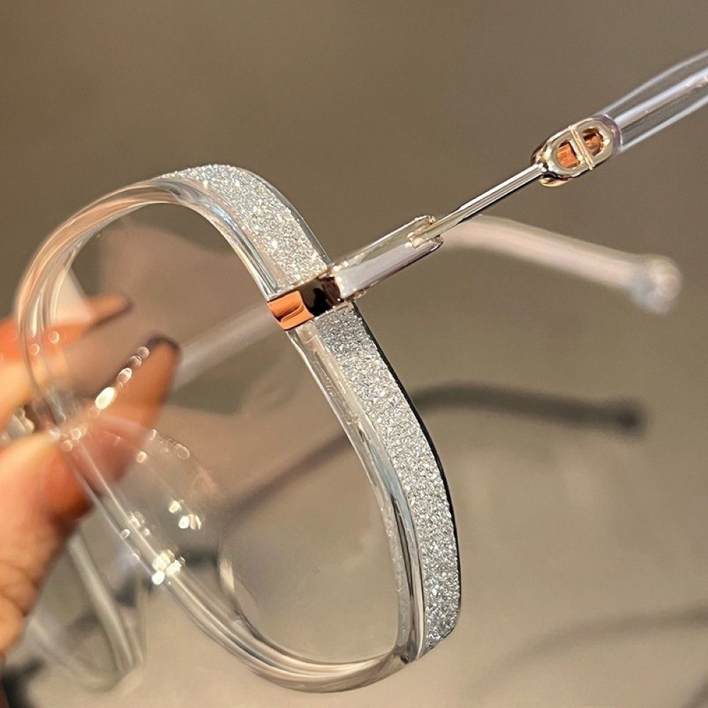 PACIEA Lesebrille Damen Blaulichtfilter Glitzerrand Oversized Anti-Müdigkeit