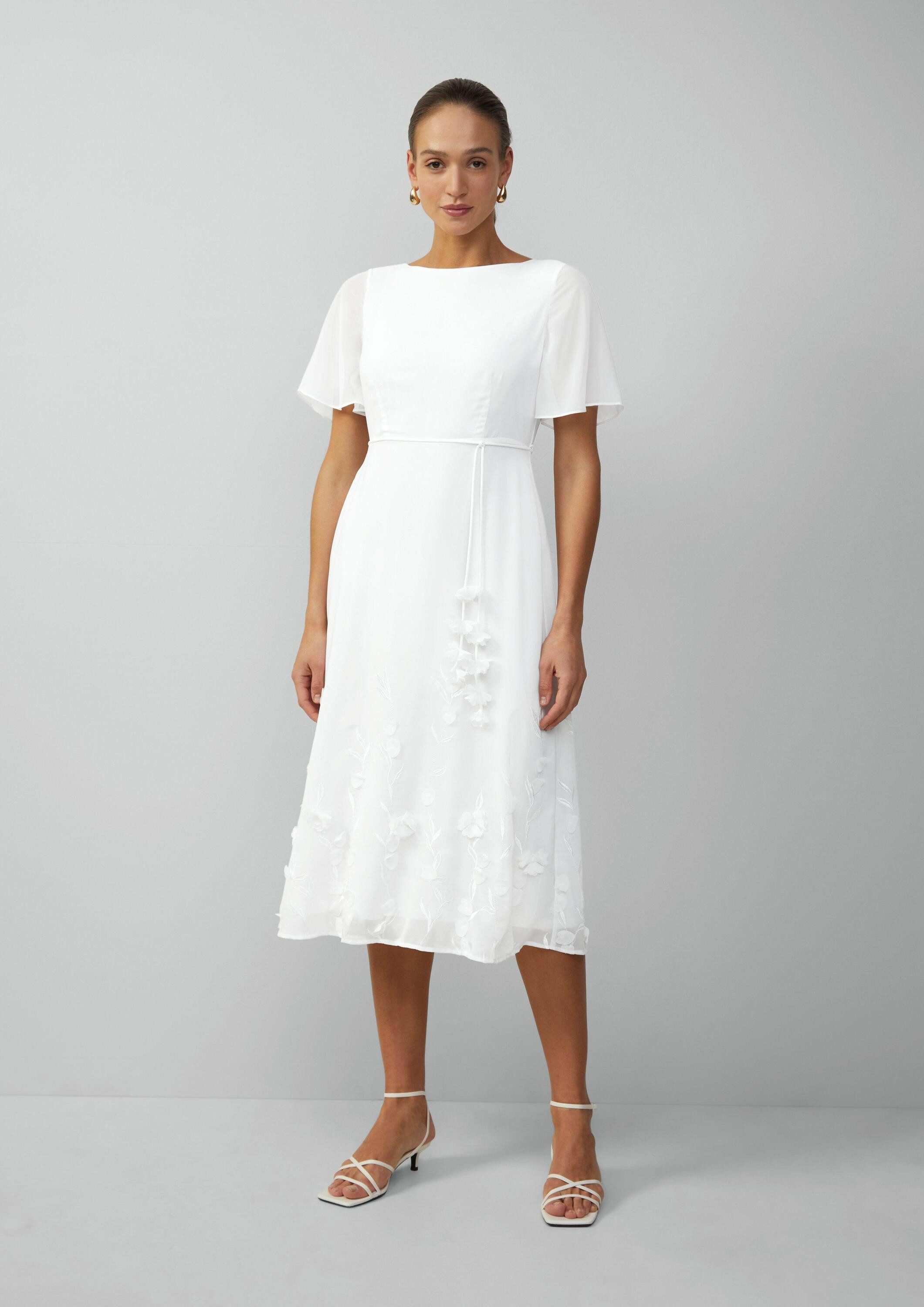 s.Oliver Midikleid Kleid Festives Midikleid aus Chiffon mit floralen Applik günstig online kaufen