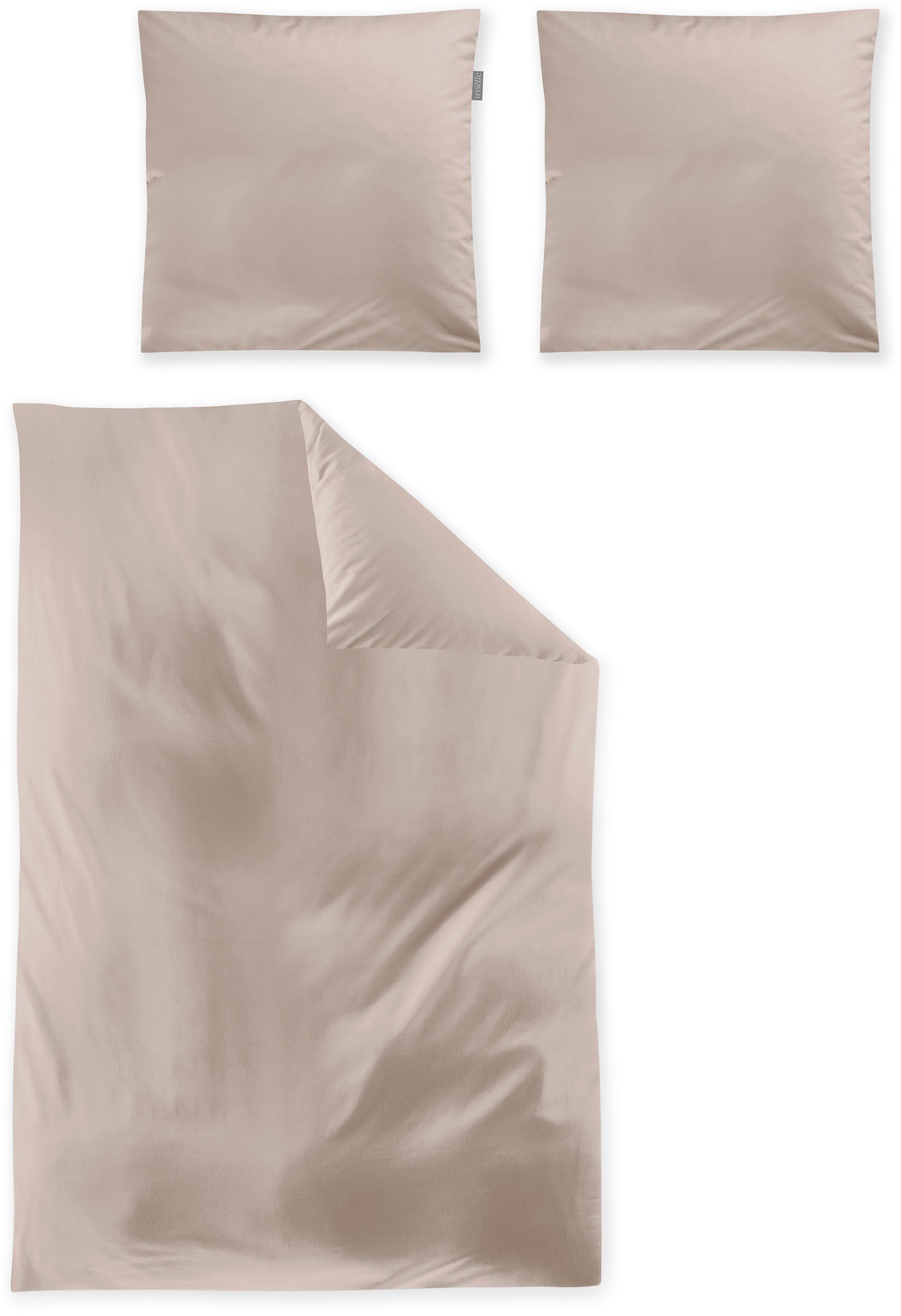 Irisette Bettwäsche Premium Satin Bettwäsche Paris, Mako-Satin, 2 teilig, hochwertige Uni Premium Bettwäsche mit Reißverschluss, 100% Baumwolle