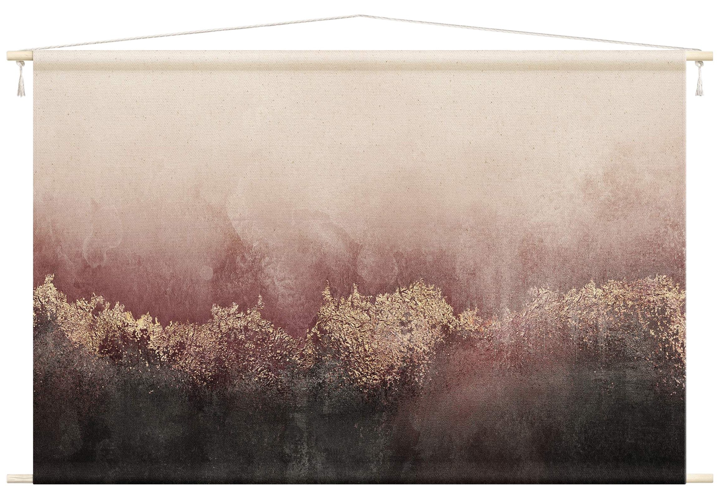 Bilderdepot24 Wandteppich modern Abstrakt Aquarell rosa, rechteckig, Höhe: 2.6 mm, großes Wandbild aus Natur-Baumwolle Wandbehang Stoffbild Tuch Wollseil
