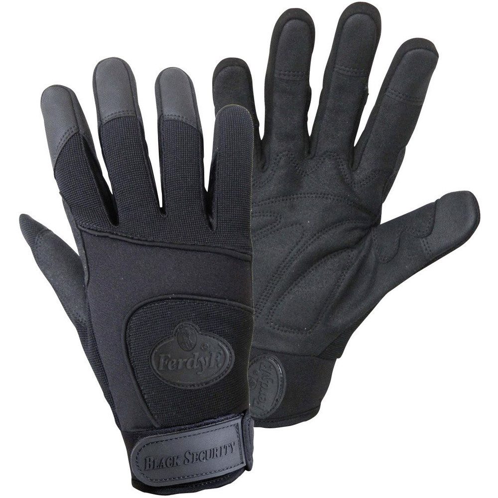 Arbeitshandschuhe FerdyF. BLACK SECURITY Mechanics 1911-11 Clarino®-Kunstleder Montageha