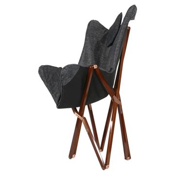 Lesli Living Campingstuhl Butterfly-Stuhl 73x85x95 cm Grau und Braun (1 St)