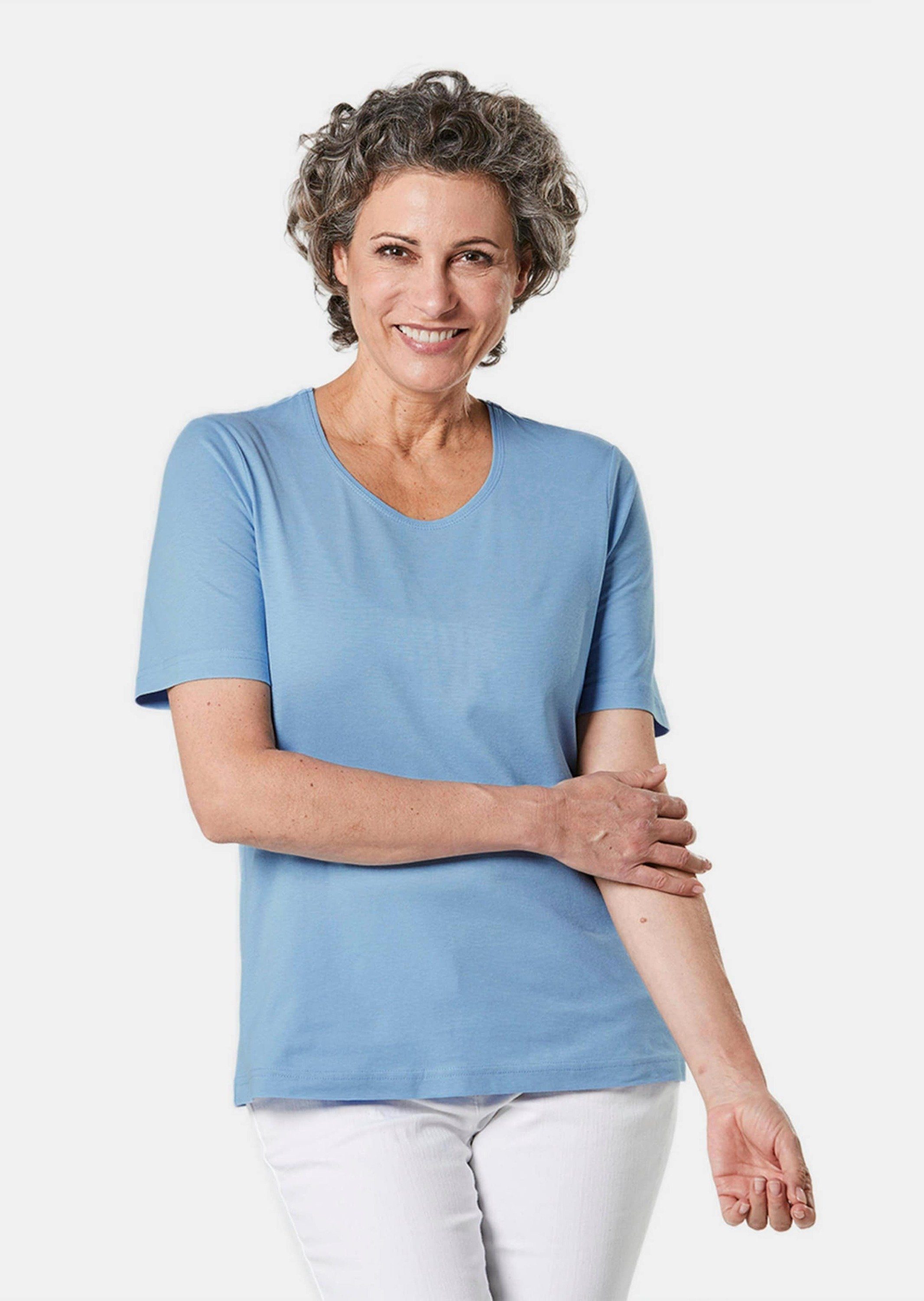 T-Shirt Basic Baumwollshirt mit kurzem Arm