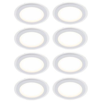 etc-shop LED Einbaustrahler, LED-Leuchtmittel fest verbaut, Warmweiß, 8er Set Design LED Decken Einbau Strahler Wohn Schlaf Zimmer