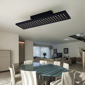 Globo LED Deckenleuchte, LED-Leuchtmittel fest verbaut, Warmweiß, Deckenleuchte dimmbar 3 Stufen Holzleuchte LED Deckenlampe schwarz