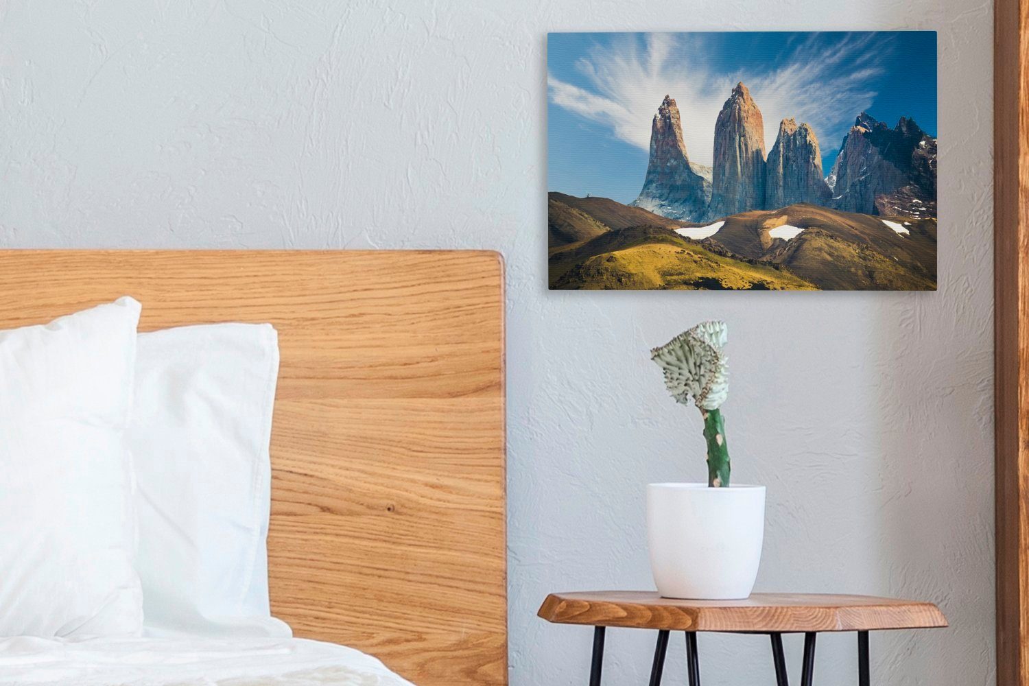 OneMillionCanvasses® St), in 30x20 Chile, Aufhängefertig, (1 Leinwandbild del Der Wandbild cm Paine-Nationalpark Leinwandbilder, Torres Wanddeko,