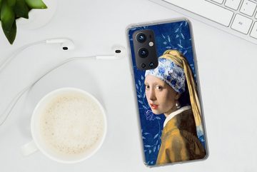 MuchoWow Handyhülle Mädchen mit Perlenohrring - Delfter Porzellan - Vermeer - Blumen -, Phone Case, Handyhülle OnePlus 9 Pro, Silikon, Schutzhülle