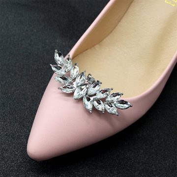 Rouemi Schuhanstecker Strass-Schuh-Clip, Braut Hochzeit Schuhe Dekoration Schuh Blume (Zwei Schuhschnallen)