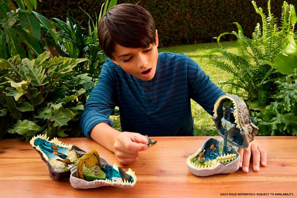 Mattel® Spielfigur Jurassic World, Rebirth, Micro Compact Spinosaurus, mit interaktiven Funktionen