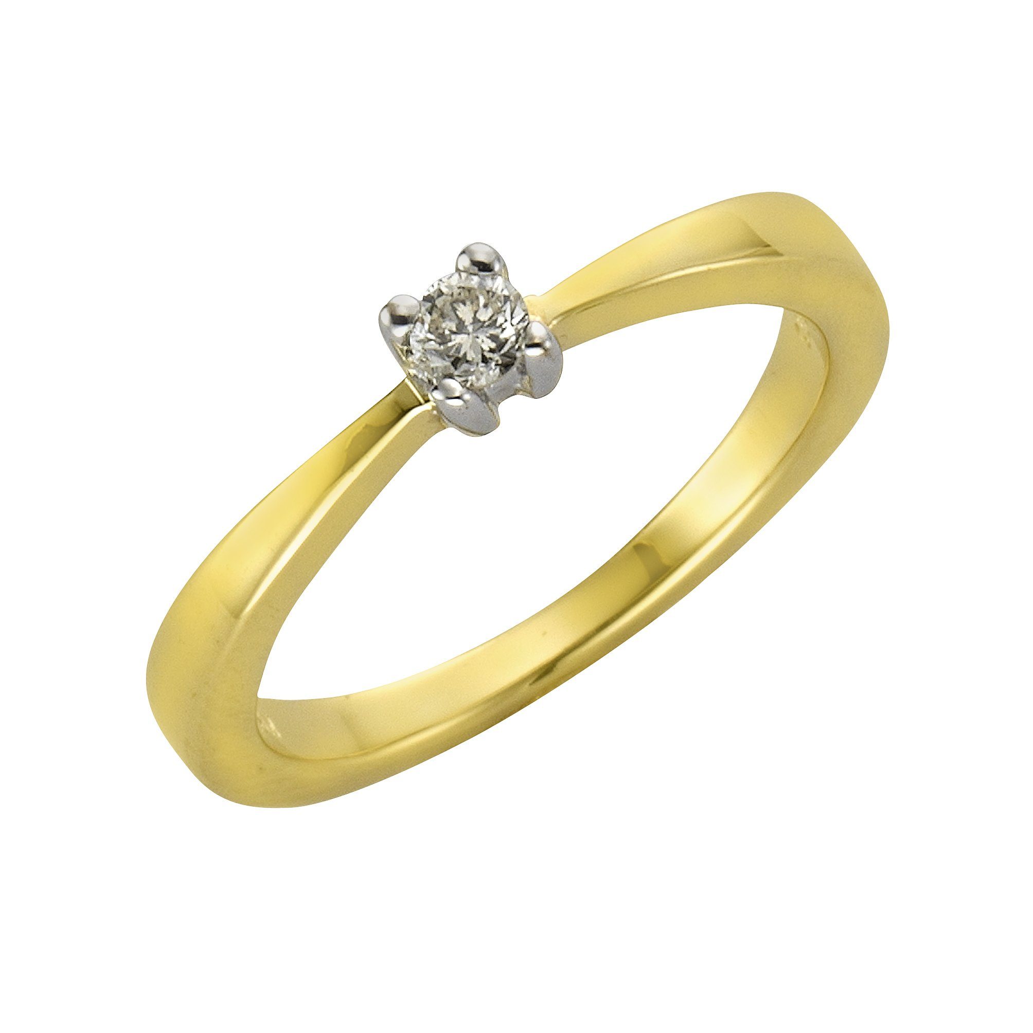 Gold 375/- Fingerring Diamonds by 0,10ct. K. Ellen Brillant