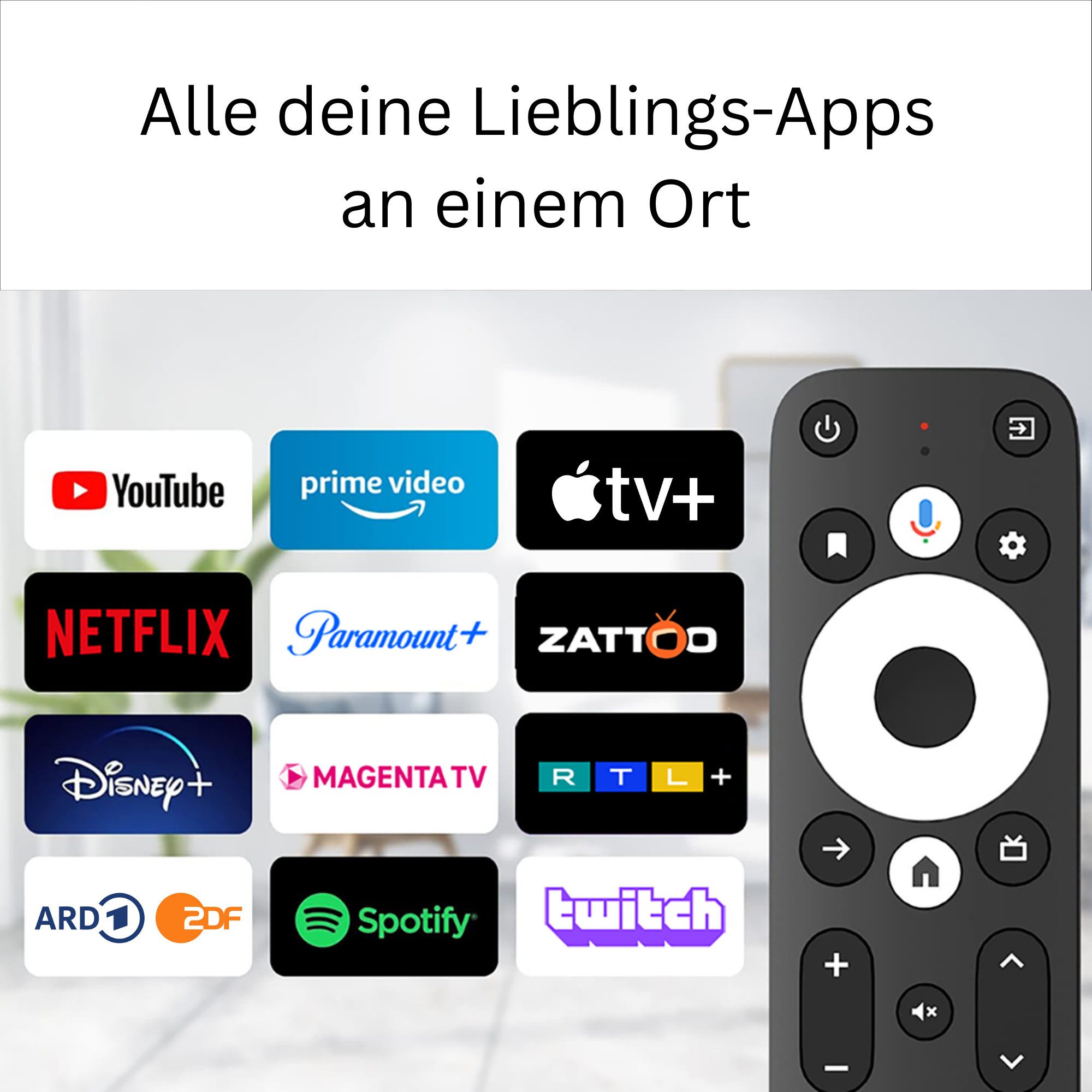 Android Streaming-Stick GD1 4K HDR mit Android TV 14, Google Assistant & Chromecast, Für Netflix, Prime Video, Disney+, YouTube & tausende Apps mehr