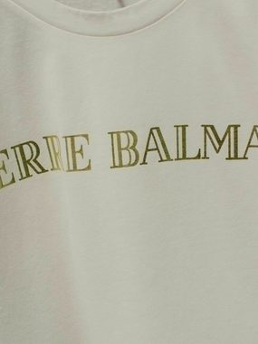 Balmain T-Shirt PIERRE BALMAIN MENS ICONIC LOGOSHIRT CULT OFF-WHITE LOGO SHIRT T-SHIRT