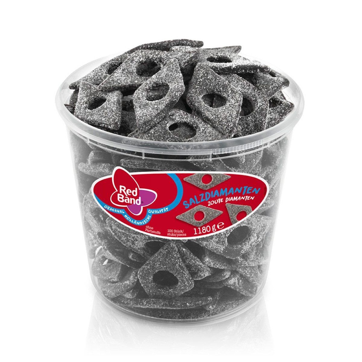 Red Band Süßigkeit, Red Band Lakritz Salzdiamanten gezuckerte salzige Lakritz Rauten 1180g