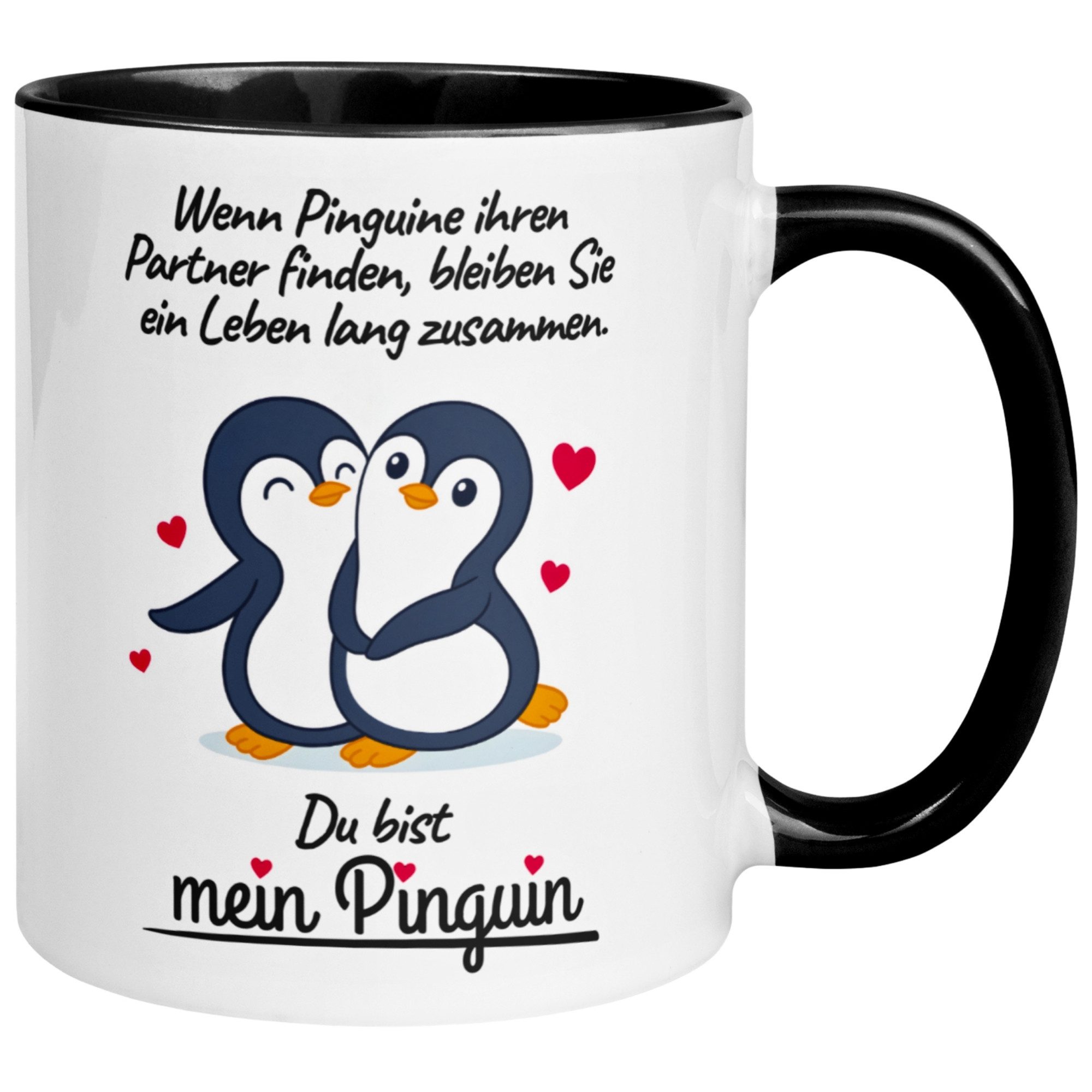 Momentals Tasse Liebe – „Wenn Pinguine ihren Partner finden“ – Ich liebe Dich Geschenk, Gratis Versand · Links-&Rechtshänder · Spülmaschinenfest
