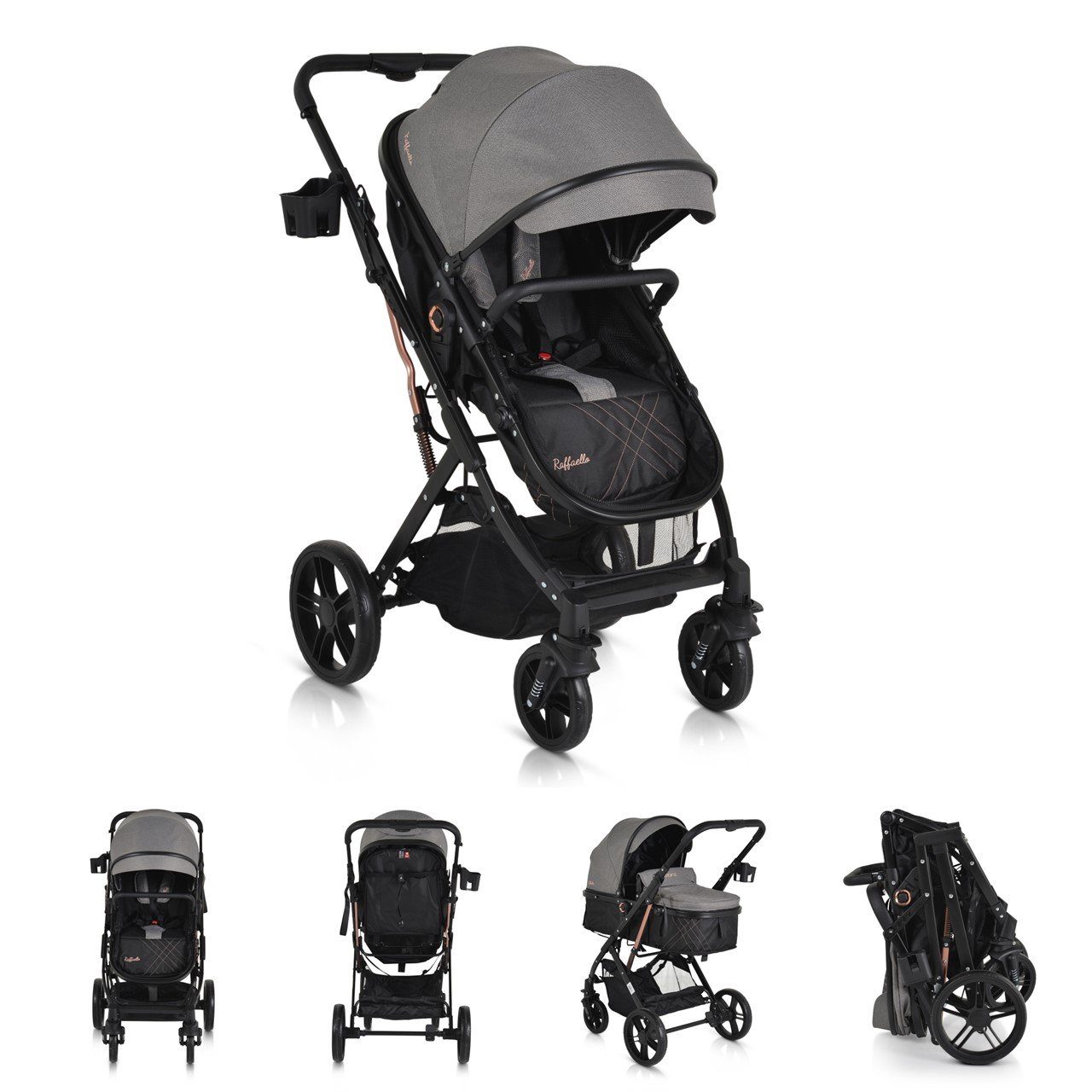 Moni Kombi-Kinderwagen Комбинированые детские коляски Rafaello 2in1, mbaubar, Sportsitz, Fußabdeckung, Tasche