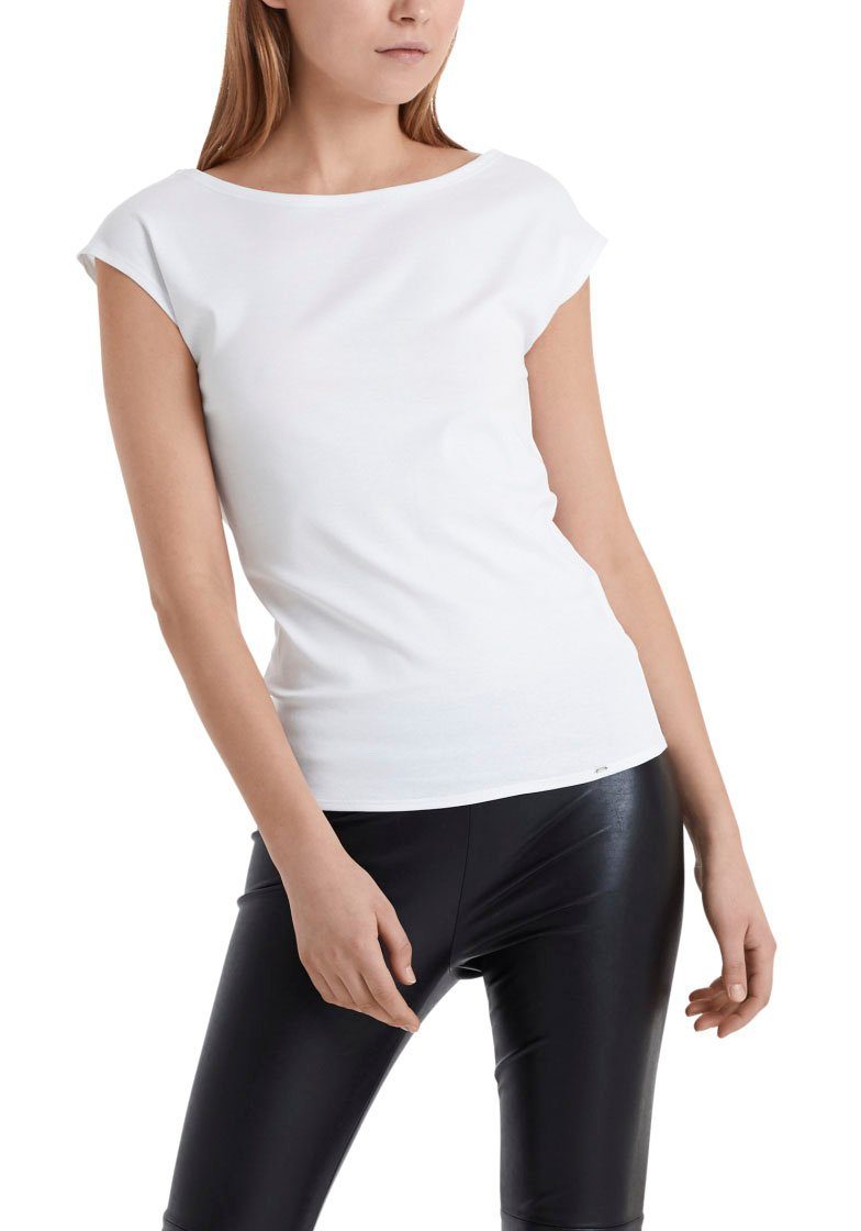 Marc Cain T-Shirt "Collection Essential" Premium Damenmode Basic-Shirt mit weitem Ausschnitt