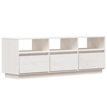 furnicato TV-Schrank Weiß 140x37x50 cm Massivholz Kiefer