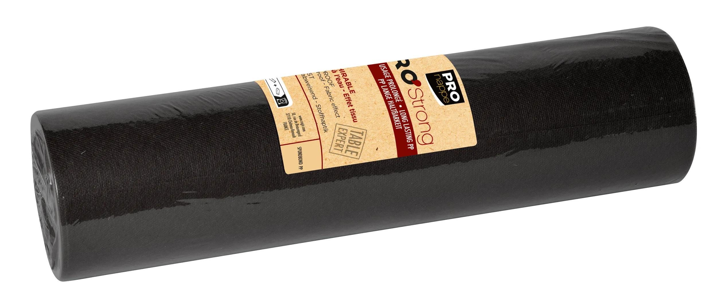 PROnappe Tischband 4x Tischläufer auf Rolle, Spunbond, 27x0,40m Schwarz R732721I, Tête-à-tête spunbond