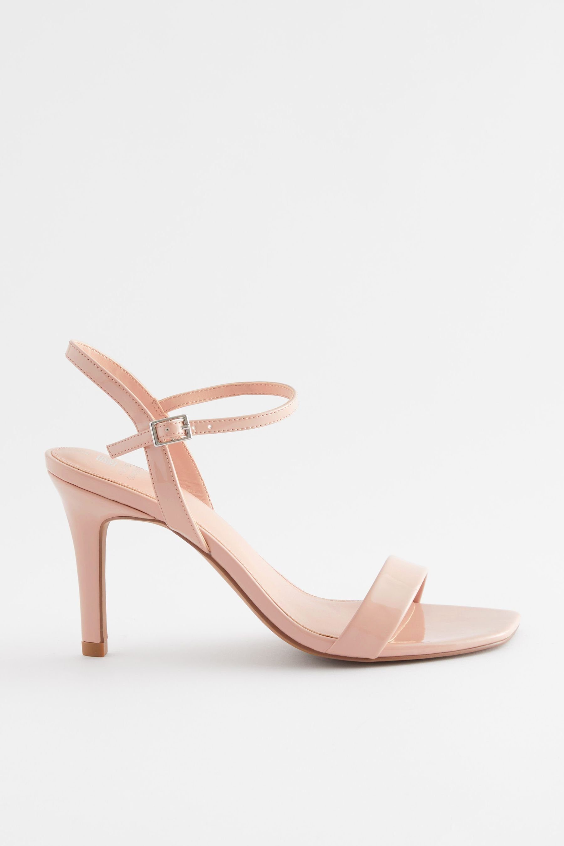 (1-tlg) Absatz schmalem Pink mit Nougat Sandaletten Forever Riemchensandalette Comfort® Next