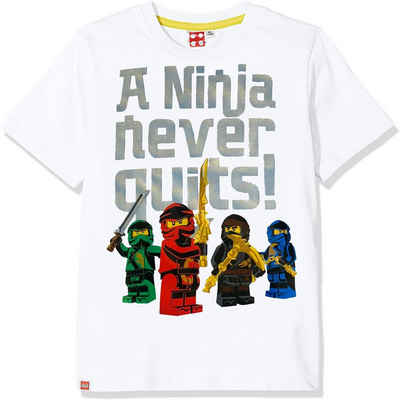 LEGO® Print-Shirt Ninjago T-Shirt weiß - silber Größen 104 116 128 140