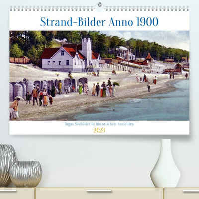 CALVENDO Wandkalender Strand-Bilder Anno 1900 - Rigas Seebäder in historischen Ansichten (Premium, hochwertiger DIN A2 Wandkalender 2023, Kunstdruck in Hochglanz)