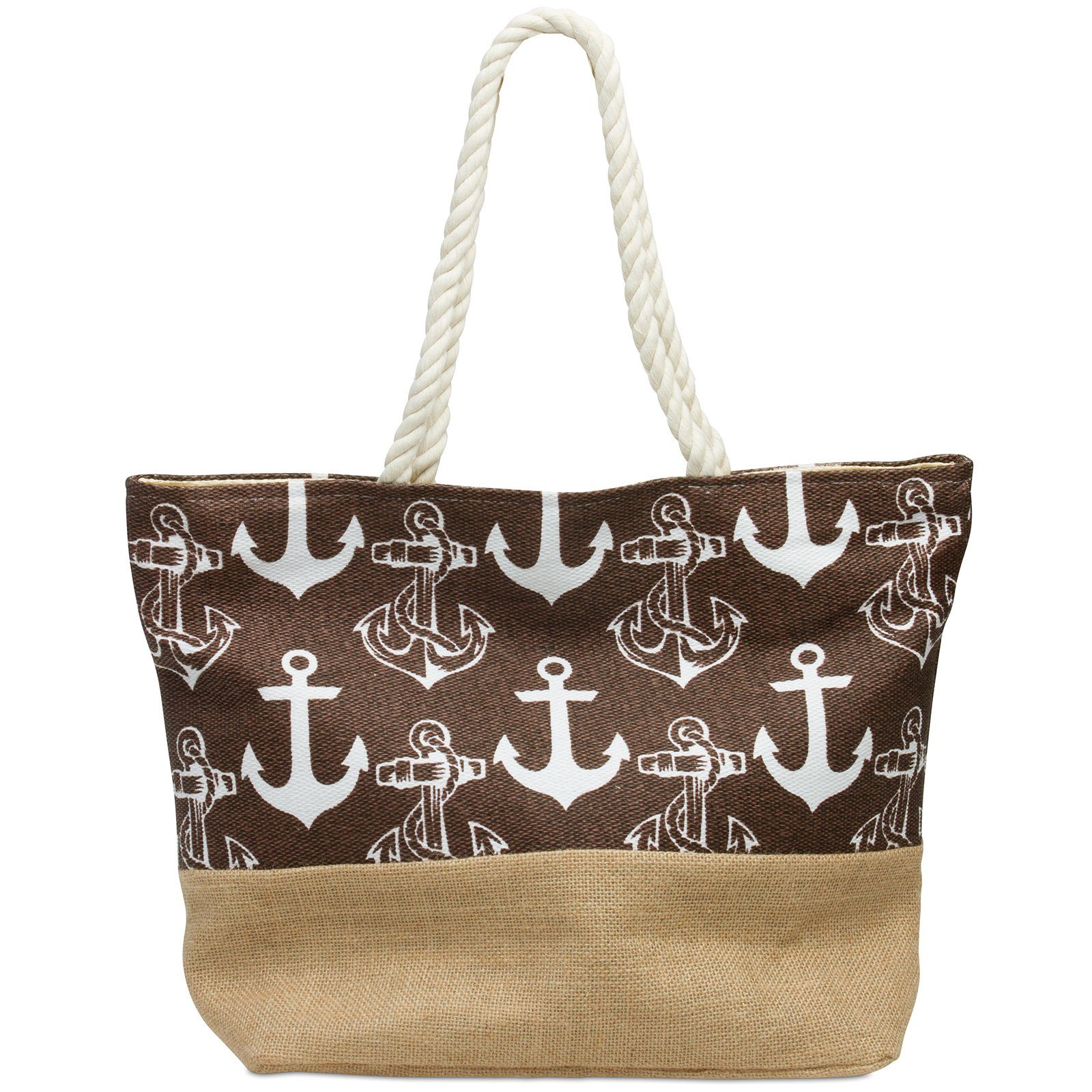 Caspar Strandtasche TS1034 Damen Strandtasche mit Anker Muster