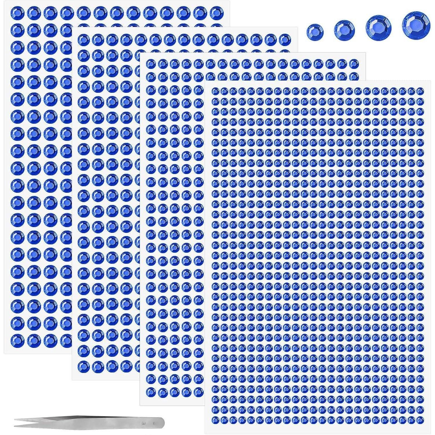 LuxusKollektion Sticker Glitzersteine selbstklebend 1900 3mm 4mm 5mm 6mm Blau