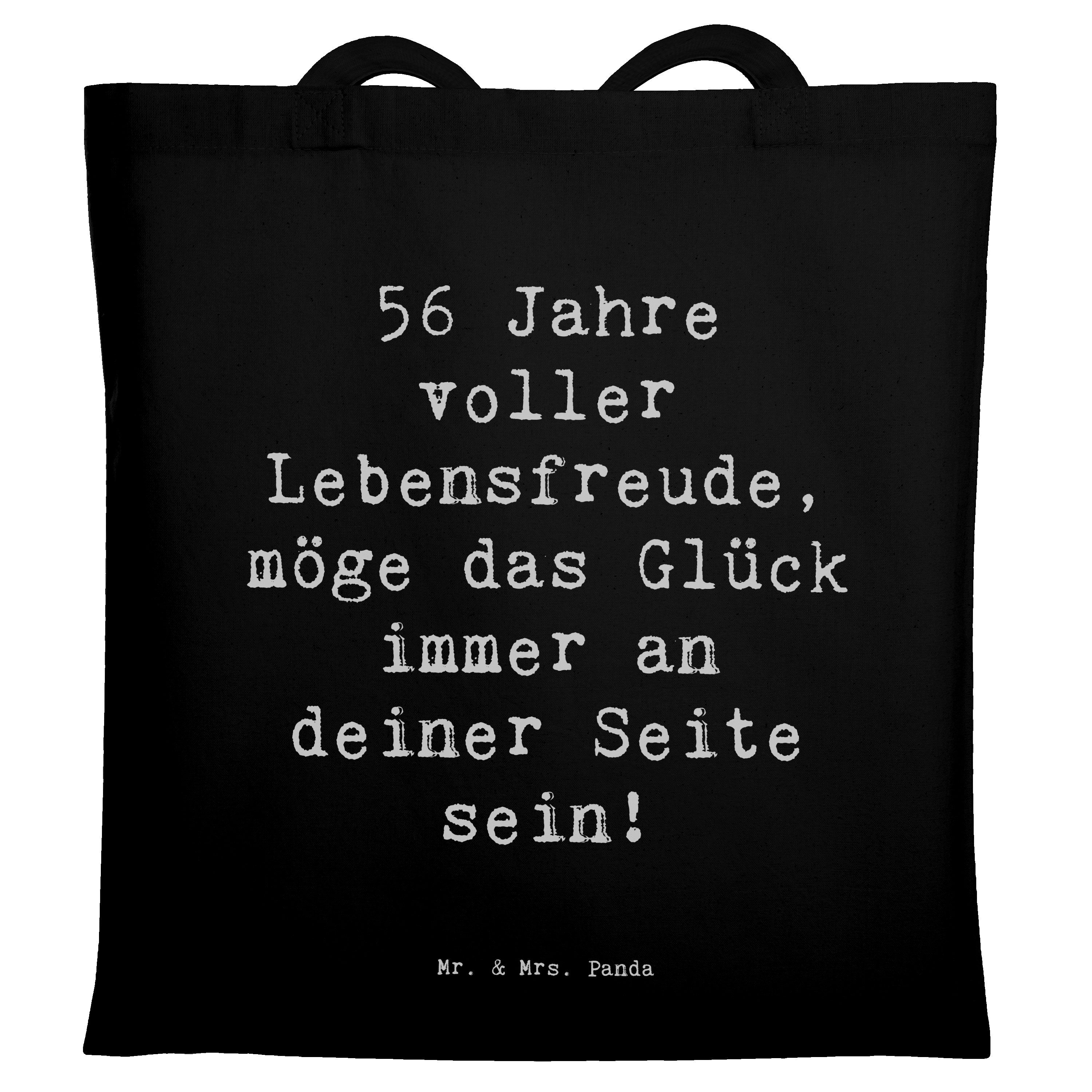 Tragetasche Spruch 56. Geburtstag - Schwarz - Geschenk, familiärer Spruch, Einkau