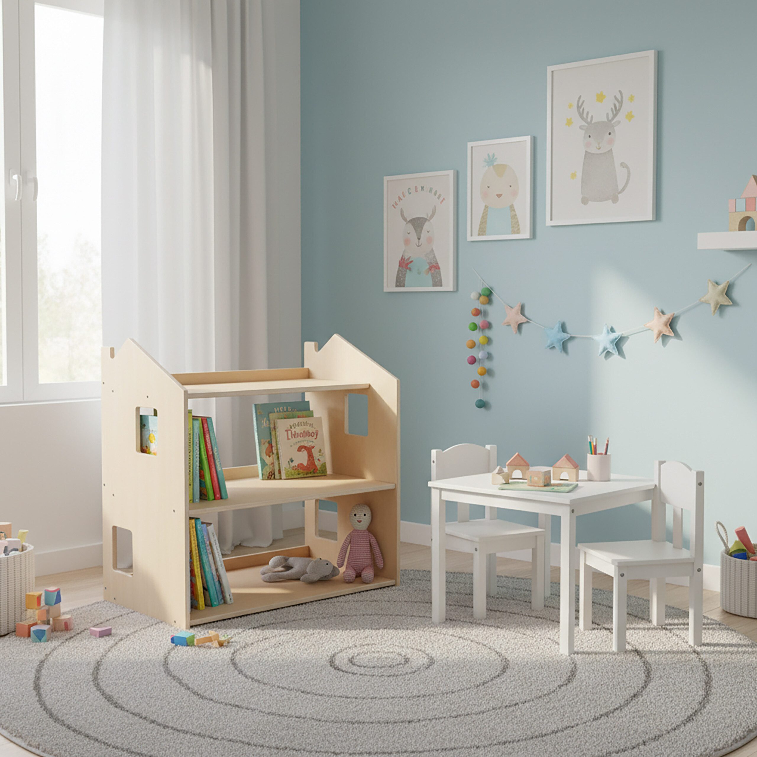 relaxdays Kinderregal Hausform, A