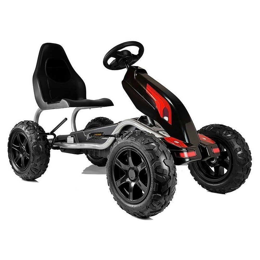 LEAN TOYS Go-Kart Tretauto Pedalfahrzeug Kinderfahrzeug, Luftreifen, Handbremse, Freilauf, verstellbarer Sitz