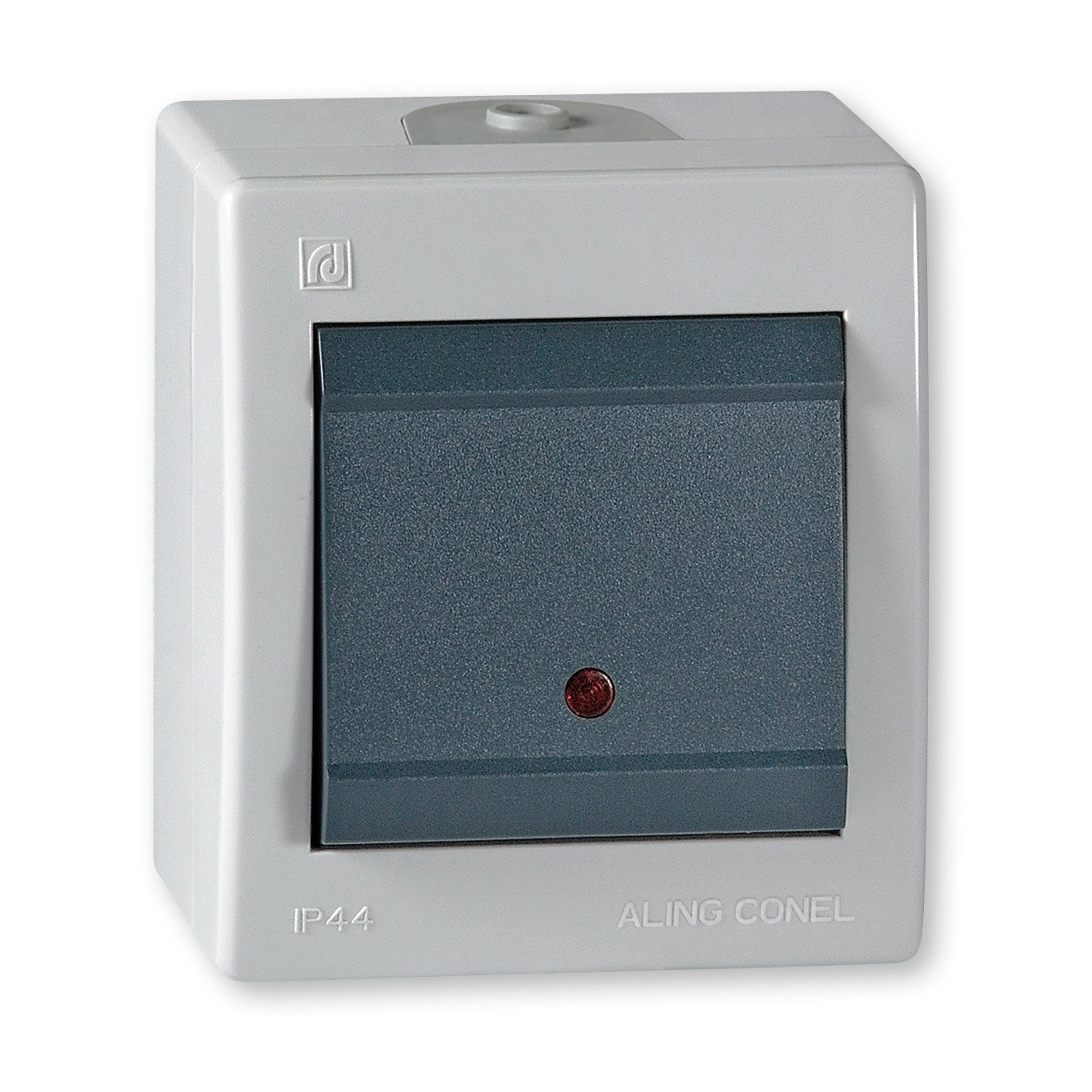Aling Conel Lichtschalter Power Line Aufputz-Schalter mit Glimmlampe (Packung), IP 44