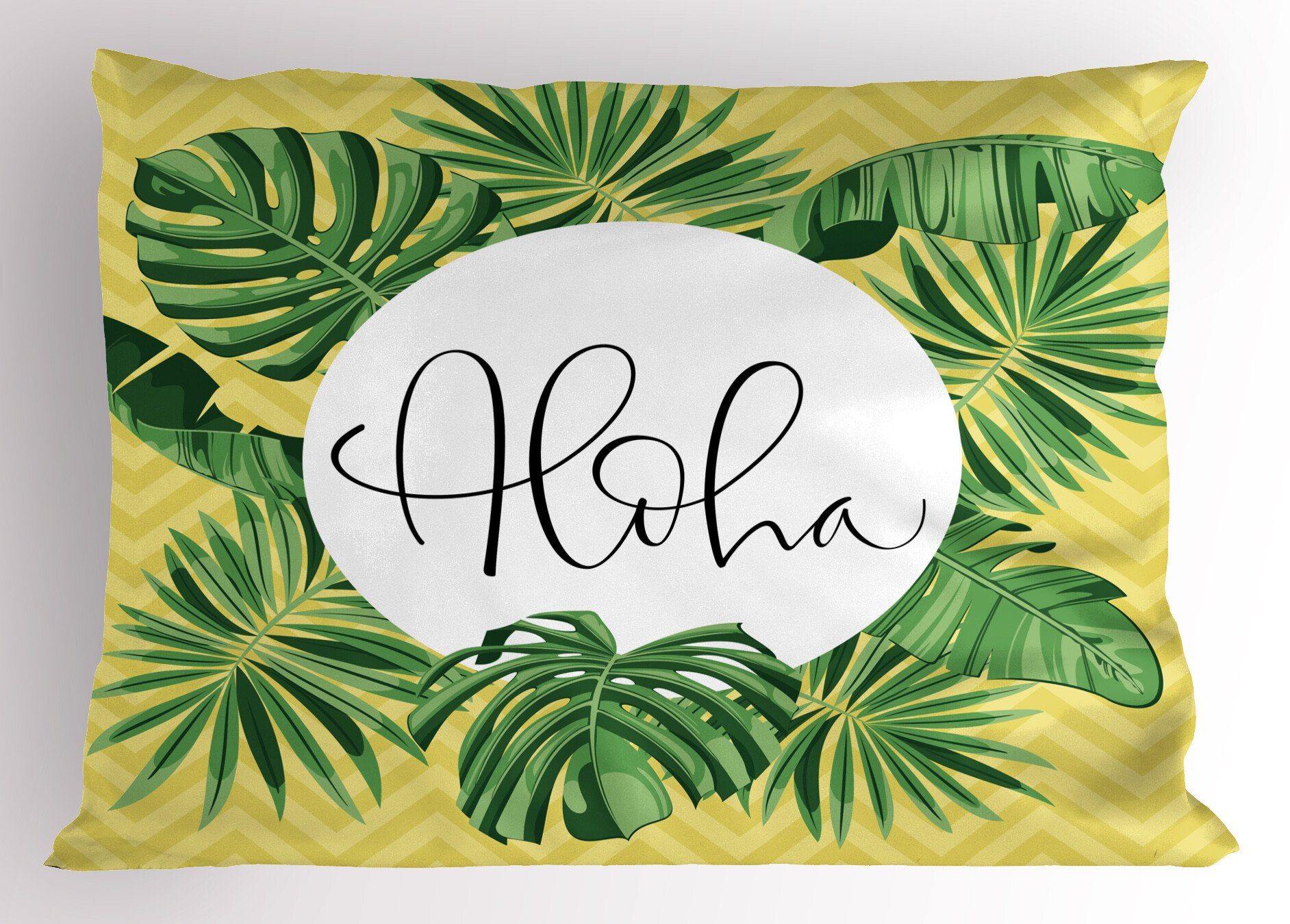 (1 Bleistiftzeichnung Queen Gedruckter Abakuhaus Kissenbezüge Size Blätter Kopfkissenbezug, Stück), Zigzags Aloha Dekorativer