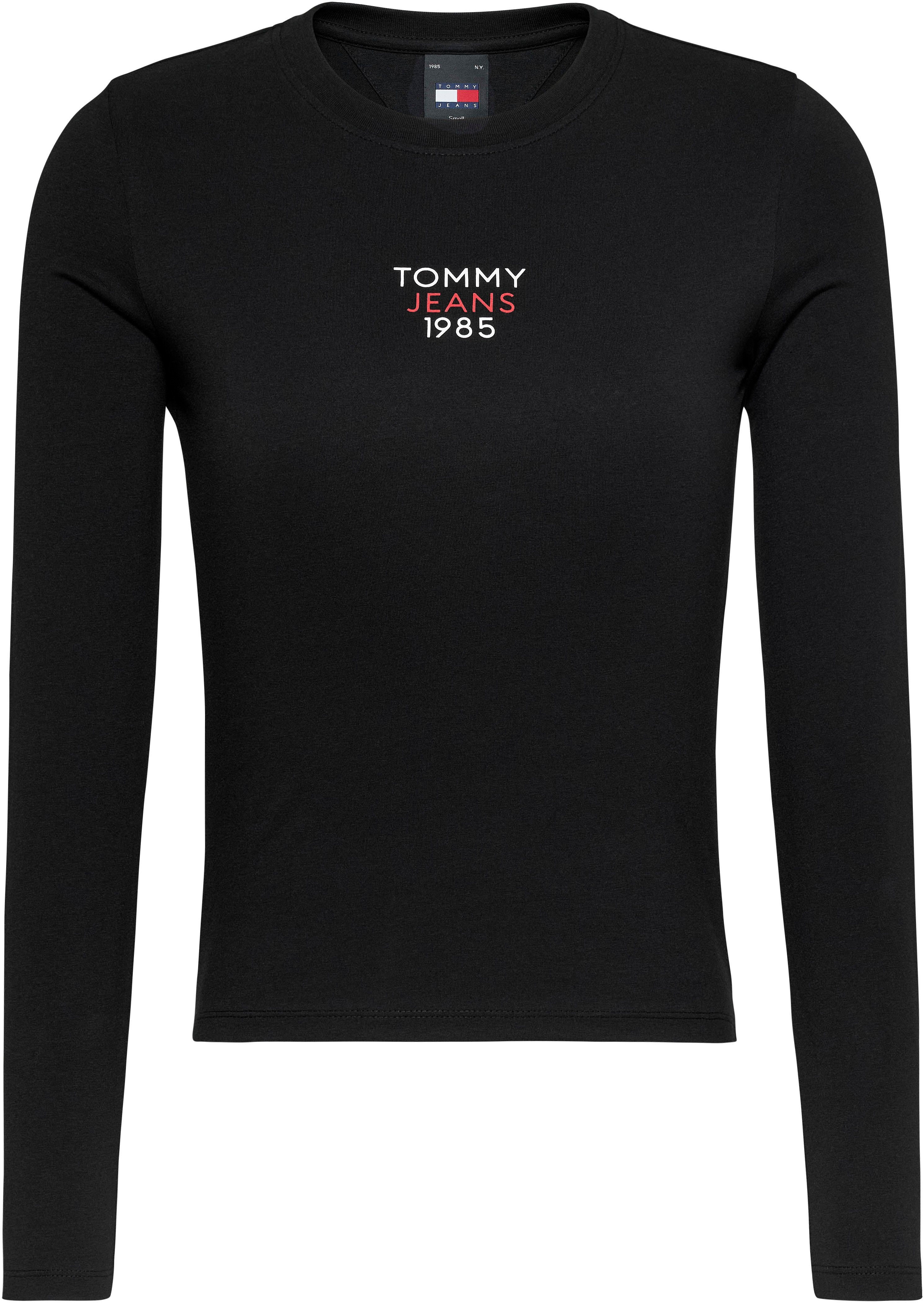 Tommy Jeans Langarmshirt Slim Fit Essential Logo Longsleeve Shirt mit  Logoschriftzug