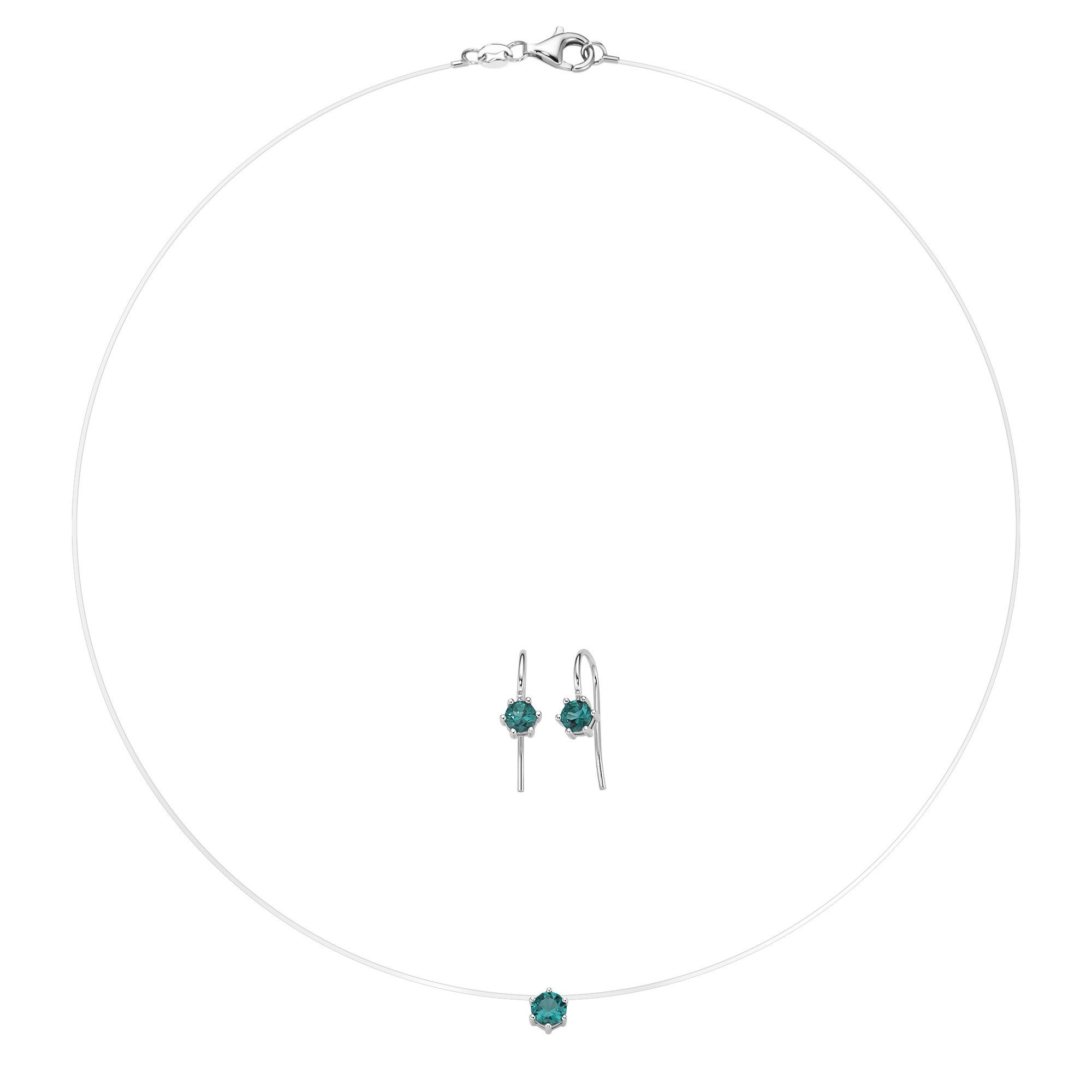 Smart Jewel Schmuckset Collier mit Ohrschmuck, Silber 925