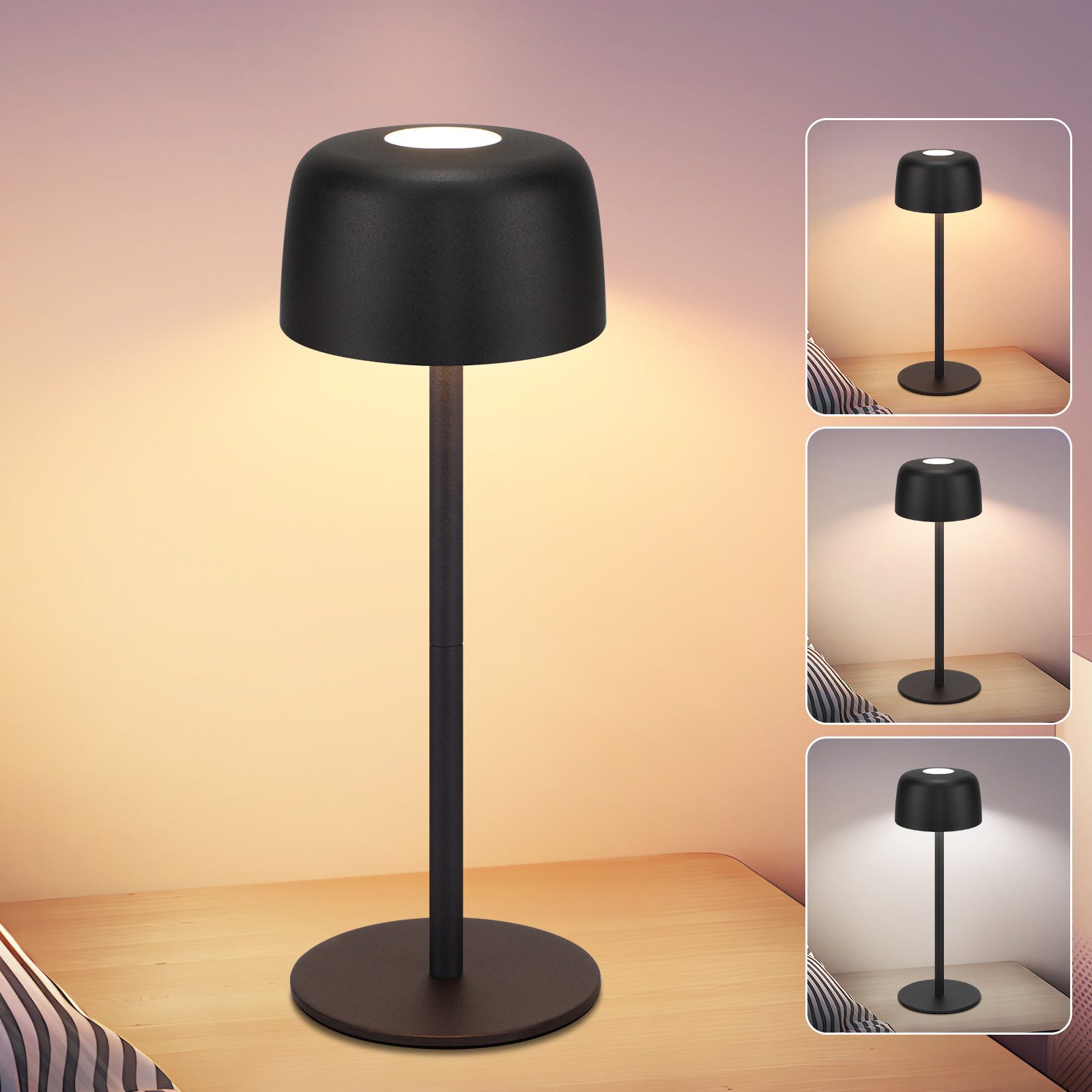 Nettlife LED Tischleuchte Kabellos 2ER Touch günstig online kaufen