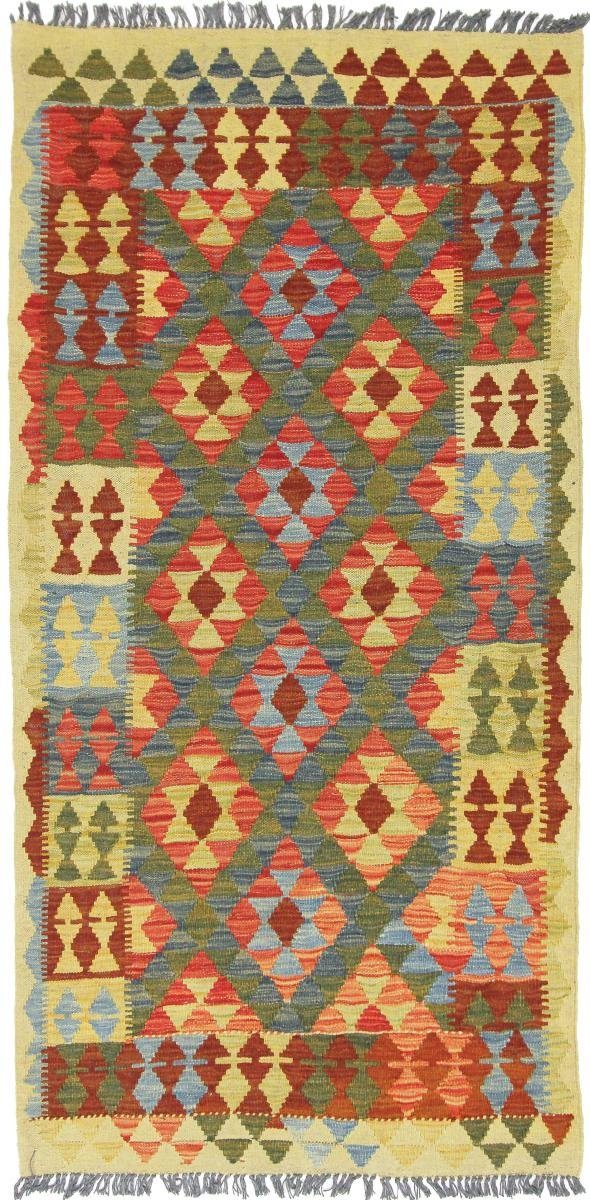 Orientteppich Kelim Afghan 99x197 Handgewebter Orientteppich Läufer, Nain Trading, rechteckig, Höhe: 3 mm