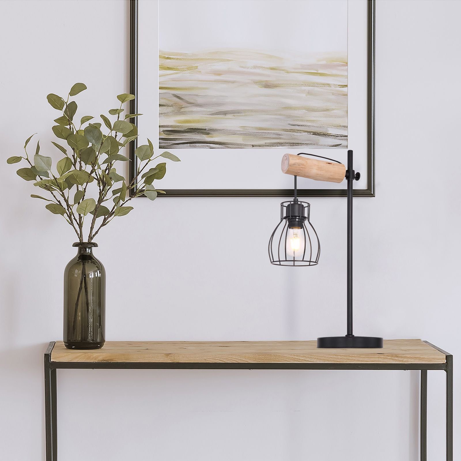 Tischleuchte Tischleuchte Wohnzimmer Globo mit Tischlampe Schalter GLOBO Holz
