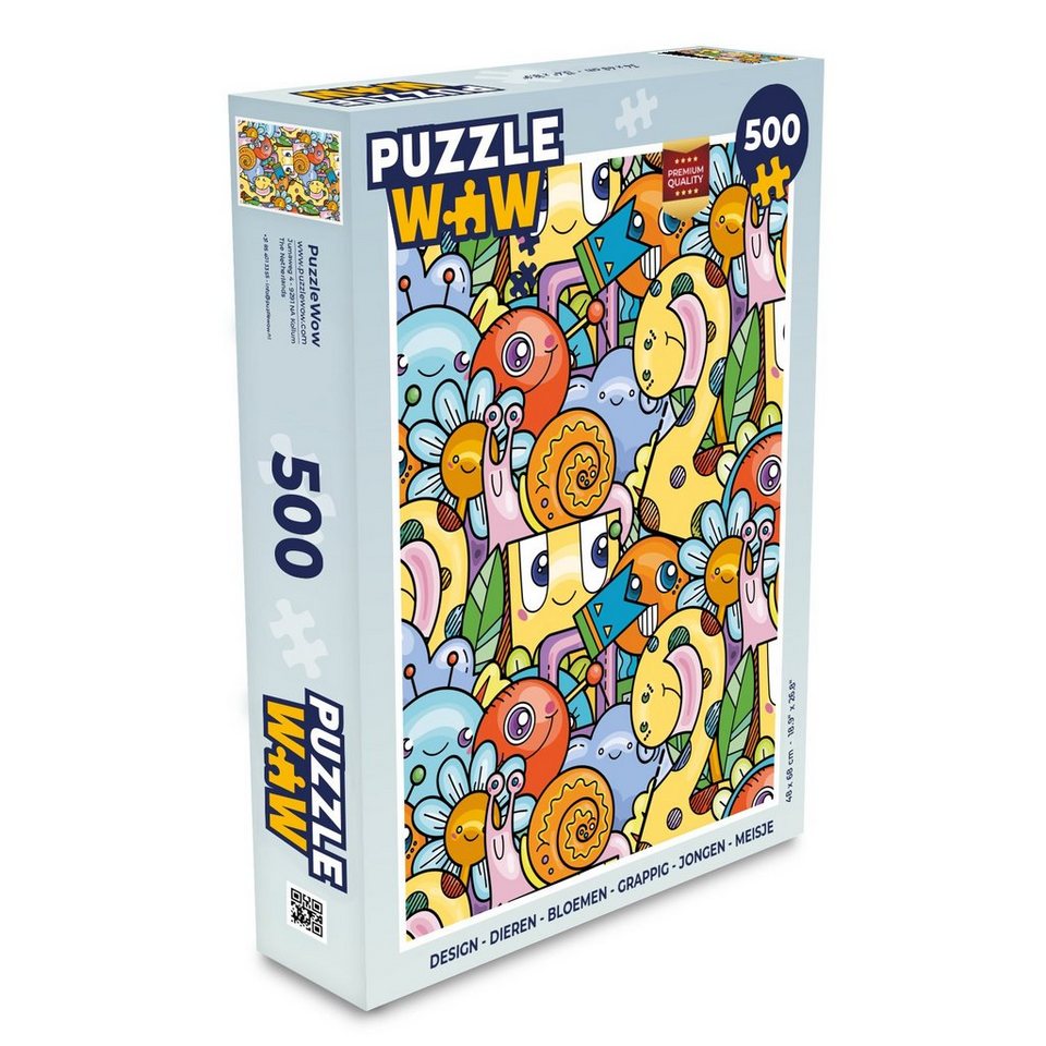 MuchoWow Puzzle Design Tiere Blumen Lustig Junge Mädchen, 500  Puzzleteile, Foto-Puzzle, Bilderrätsel, Puzzlespiele, Spielzeug
