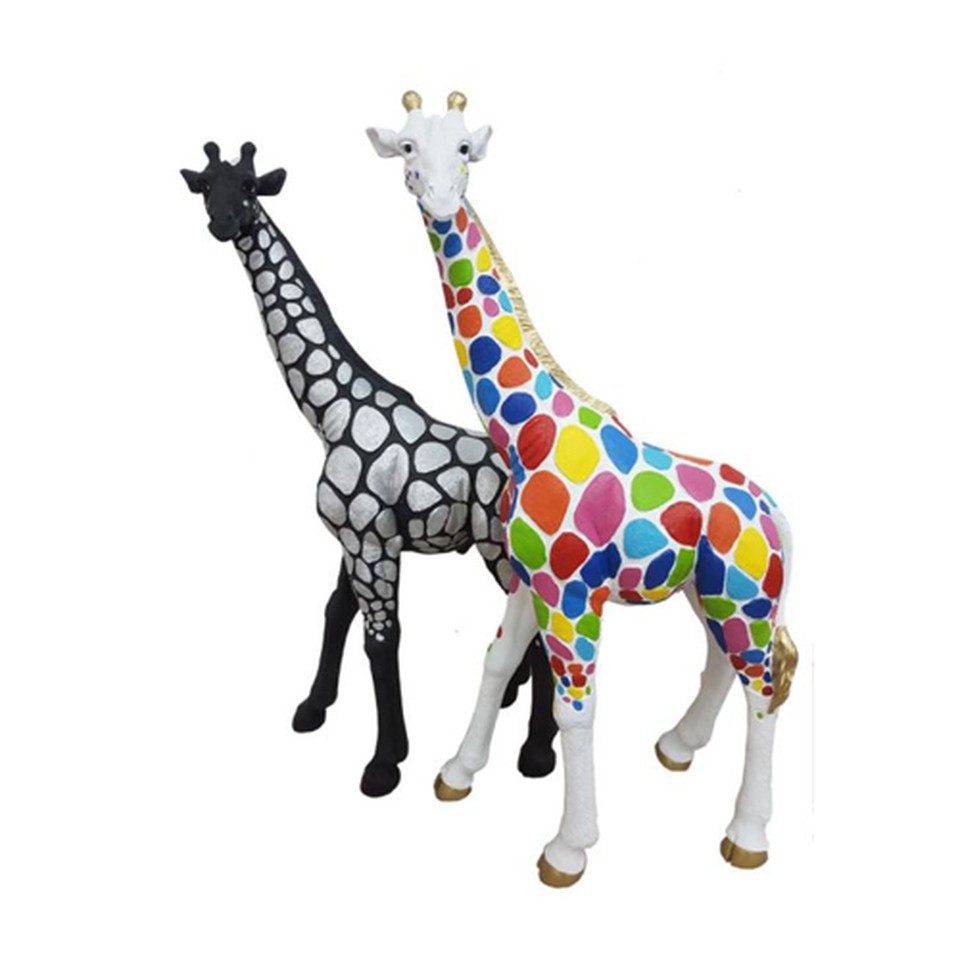 Xlmoebel Dekofigur Abstrakte Giraffe Skulptur Deko Statue 77cm Kunststoff Figur, Made in Europa