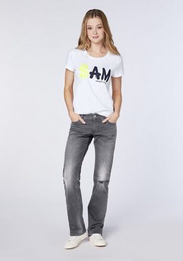 Uncle Sam Straight-Jeans mit Used Effekten (1-tlg)