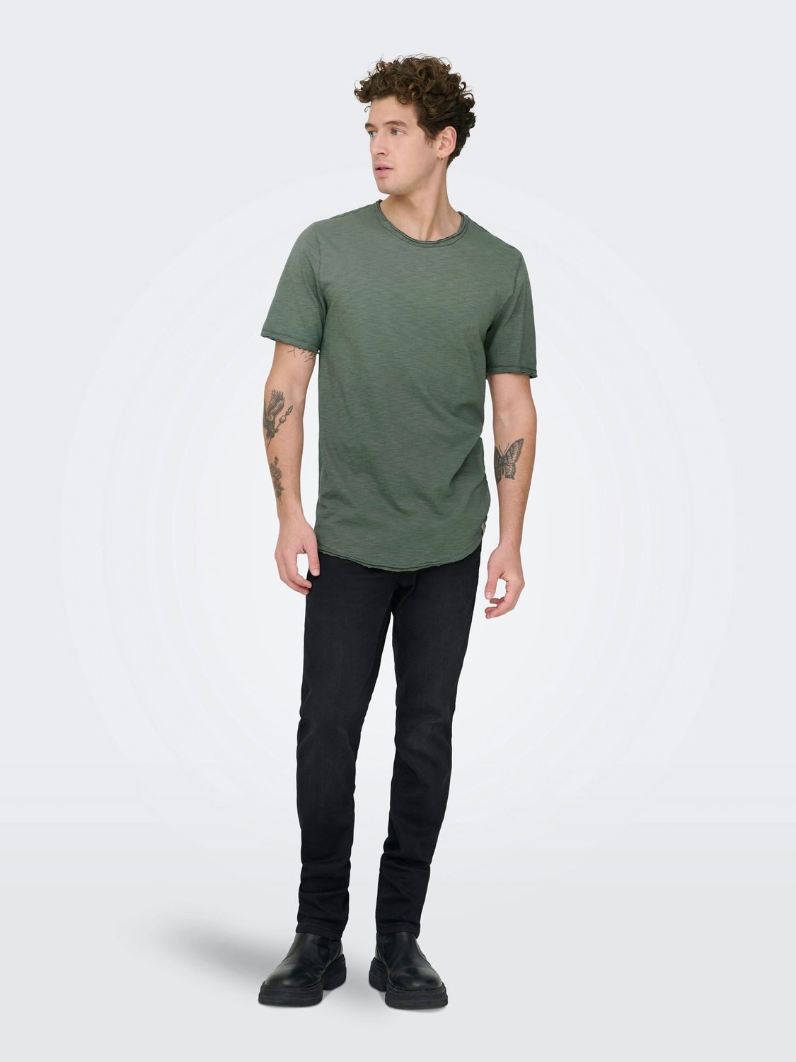 ONLY & SONS T-Shirt ONSBENNE (Set) zeitloses T-Shirt mit Overdye-Färbung für einen gewaschenen Used-Look