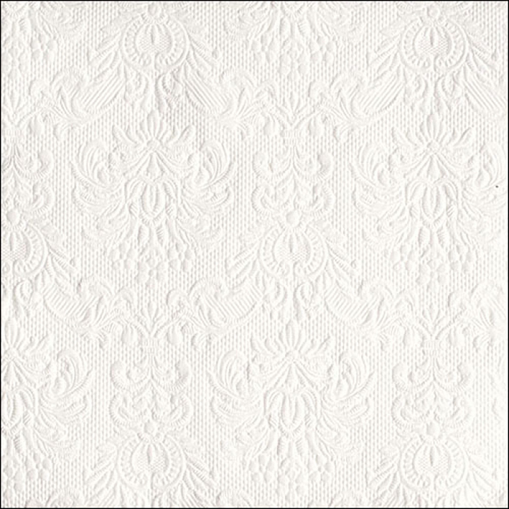 Ambiente Luxury Paper Products Papierserviette, Servietten Papier 33x33cm Elegance geprägt 15 Stück Weiß