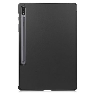 König Design Tablet-Hülle, Tablethülle für Samsung Galaxy Tab S7 FE Schutztasche Wallet Cover 360 Case Etuis Schwarz