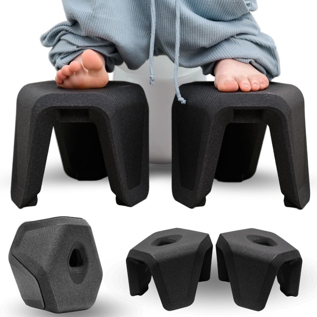 stuul® Badhocker, Toilettenhocker in Schwarz, Design-Hocker für WC, dezenter Kubus