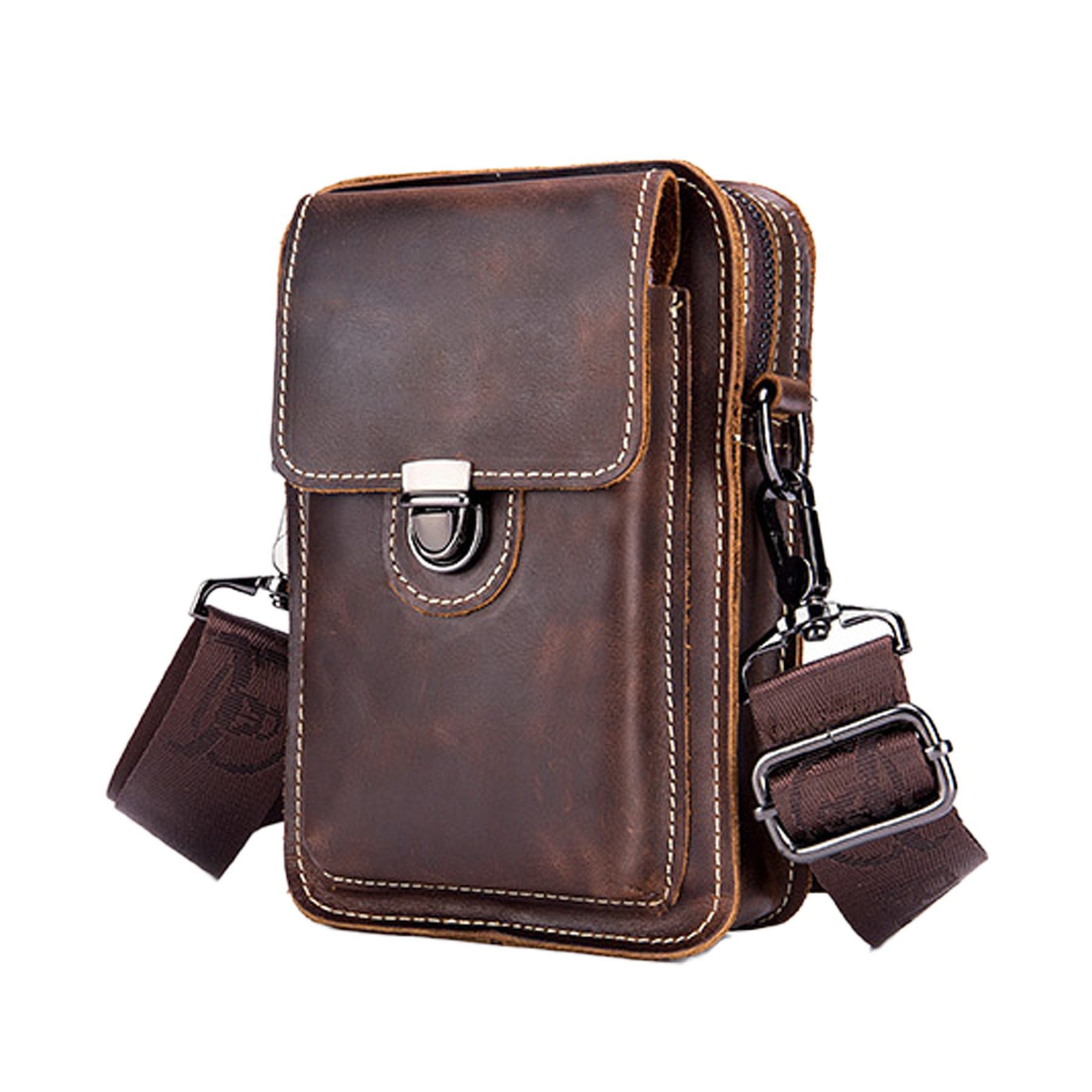 Mutig Umhängetasche handytasche Herren Herrentasche Schultertasche Leder (H günstig online kaufen