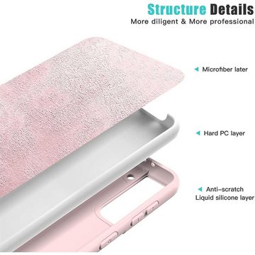 CoolGadget Handyhülle Rosa als 2in1 Schutz Cover Set für das Samsung Galaxy S23 6,1 Zoll, 2x 9H Glas Display Schutz Folie + 1x TPU Case Hülle für Galaxy S23